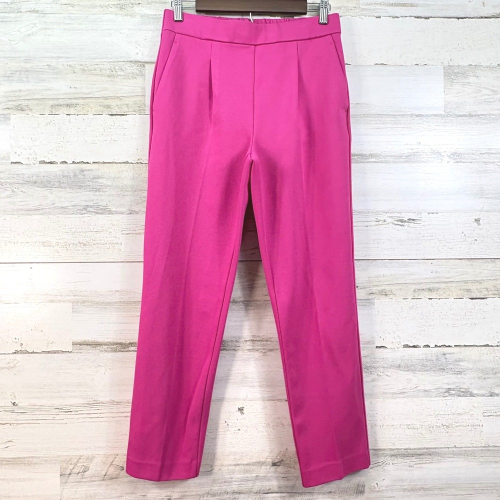 Ann Taylor Womens Fuchsia Pink Tapered Easy Ankle Pants High Rise Stretch Size S